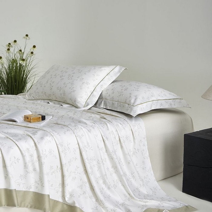 91家纺网 家纺一手货源 找家纺 梵克保罗 2025新款竹纤维+天丝软凉席三件套 花间梦语