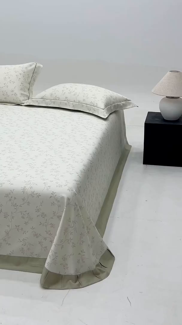 91家纺网 家纺一手货源 找家纺 梵克保罗 2025新款竹纤维+天丝软凉席三件套 花间梦语