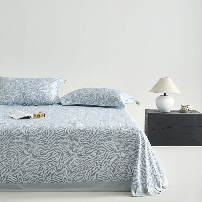 91家纺网 家纺一手货源 找家纺 梵克保罗 2025新款竹纤维+天丝软凉席三件套 蓝梦星河