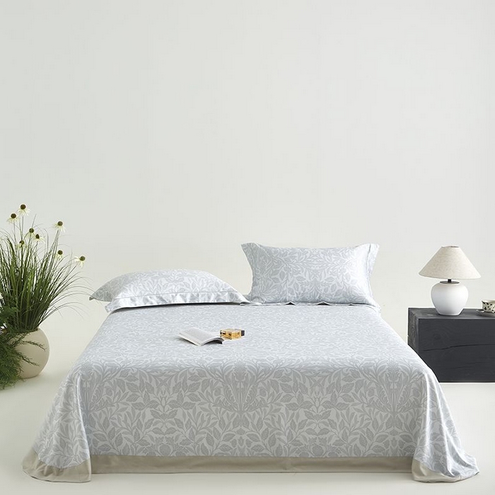 91家纺网 家纺一手货源 找家纺 梵克保罗 2025新款竹纤维+天丝软凉席三件套 幽香--浅灰