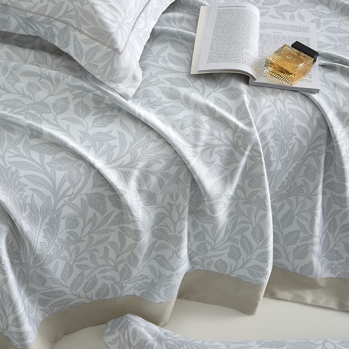 91家纺网 家纺一手货源 找家纺 梵克保罗 2025新款竹纤维+天丝软凉席三件套 幽香--浅灰