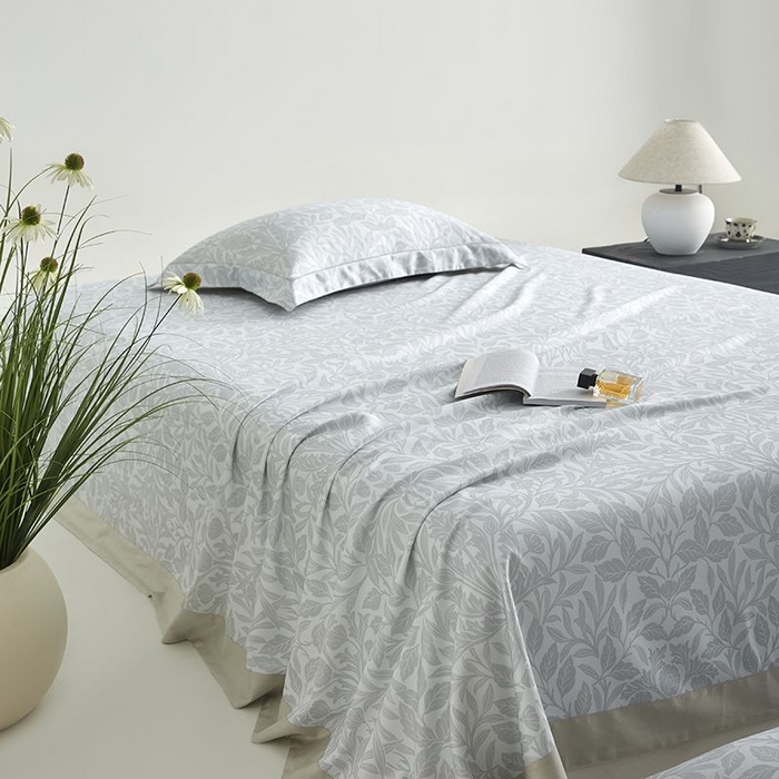 91家纺网 家纺一手货源 找家纺 梵克保罗 2025新款竹纤维+天丝软凉席三件套 幽香--浅灰