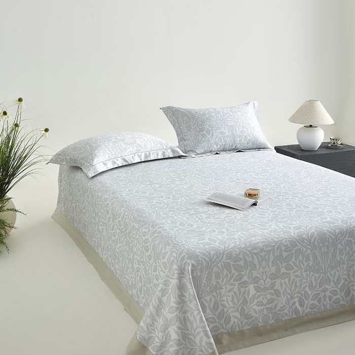 91家纺网 家纺一手货源 找家纺 梵克保罗 2025新款竹纤维+天丝软凉席三件套 幽香--浅灰