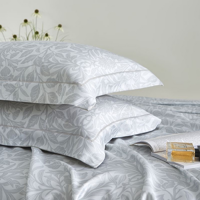 91家纺网 家纺一手货源 找家纺 梵克保罗 2025新款竹纤维+天丝软凉席三件套 幽香--浅灰