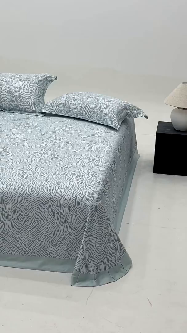 91家纺网 家纺一手货源 找家纺 梵克保罗 2025新款竹纤维+天丝软凉席三件套 蓝梦星河