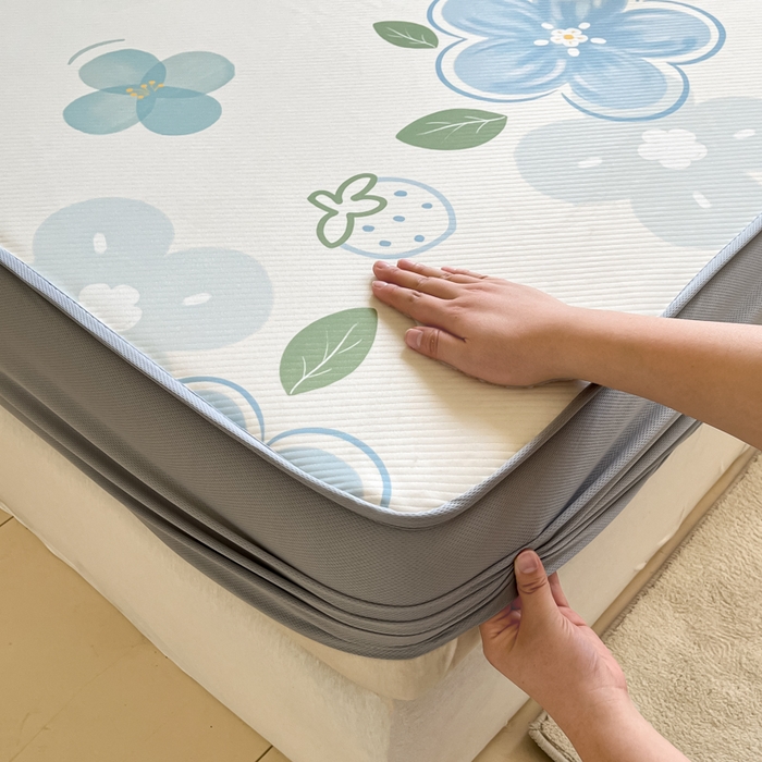 91家纺网 家纺一手货源 找家纺 （总）梵克保罗 2025新款春夏PE提花凉感丝冰丝床笠款凉席