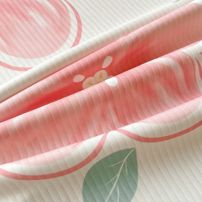 91家纺网 家纺一手货源 找家纺 梵克保罗 2025新款春夏PE提花凉感丝冰丝床笠款凉席 花兮-粉