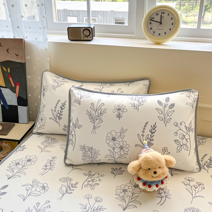 91家纺网 家纺一手货源 找家纺 梵克保罗 2025新款春夏PE提花凉感丝冰丝床笠款凉席 雅韵