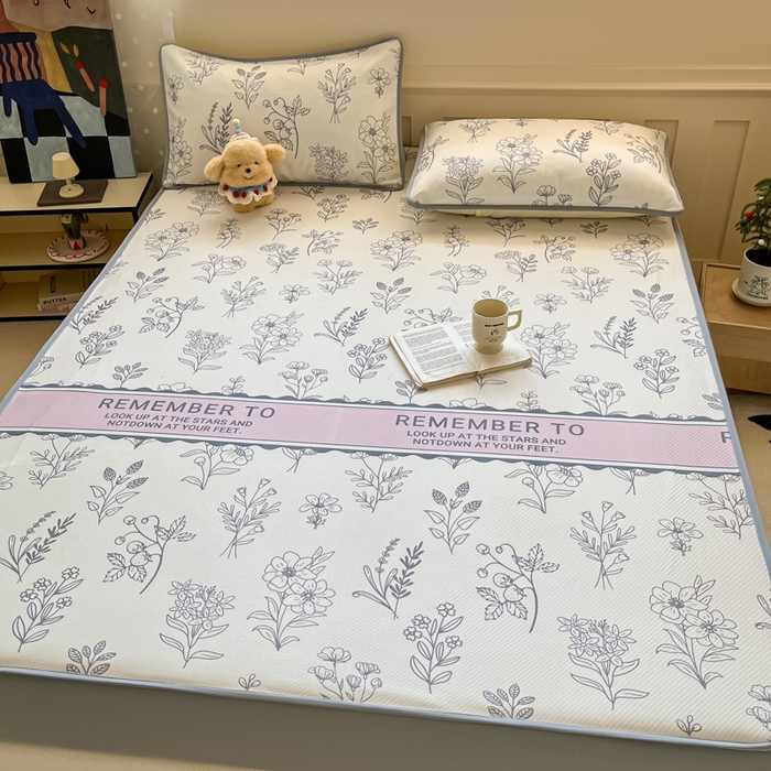 91家纺网 家纺一手货源 找家纺 梵克保罗 2025新款春夏PE提花凉感丝冰丝床笠款凉席 雅韵