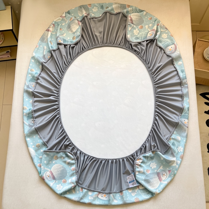 91家纺网 家纺一手货源 找家纺 梵克保罗 2025新款春夏PE提花凉感丝冰丝床笠款凉席 雪人