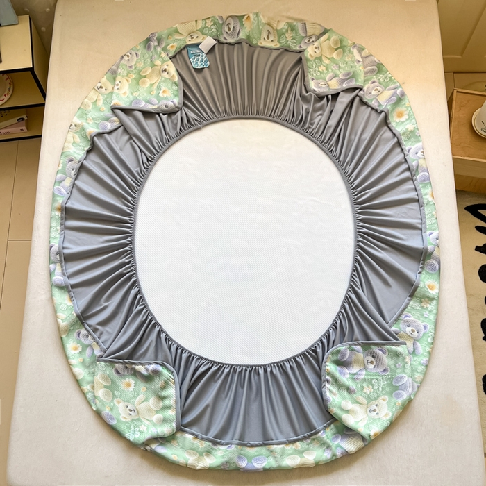 91家纺网 家纺一手货源 找家纺 梵克保罗 2025新款春夏PE提花凉感丝冰丝床笠款凉席 玩偶熊