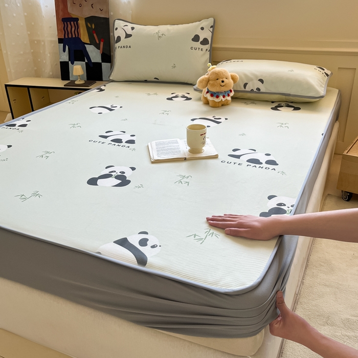 91家纺网 家纺一手货源 找家纺 （总）梵克保罗 2025新款春夏PE提花凉感丝冰丝床笠款凉席