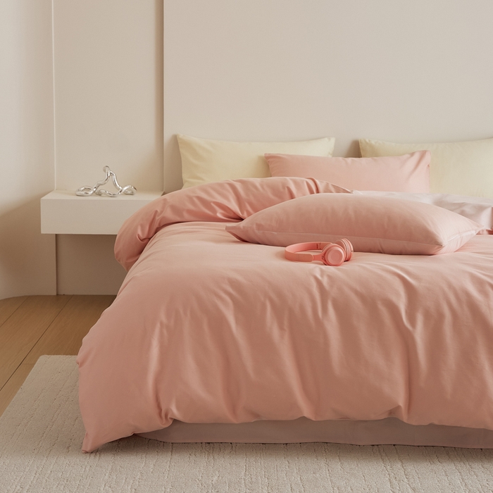 91家纺网 家纺一手货源 找家纺 （总）眷恋家纺 2025新款A类全棉贡缎磨毛双拼色四件套