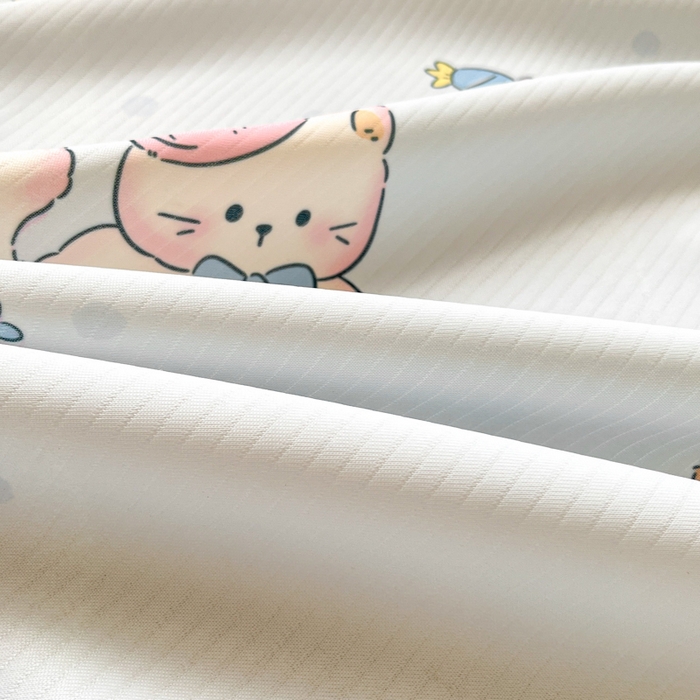 91家纺网 家纺一手货源 找家纺 梵克保罗 2025新款春夏PE提花凉感丝冰丝床笠款凉席 童趣