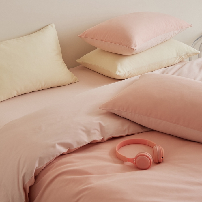 91家纺网 家纺一手货源 找家纺 （总）眷恋家纺 2025新款A类全棉贡缎磨毛双拼色四件套