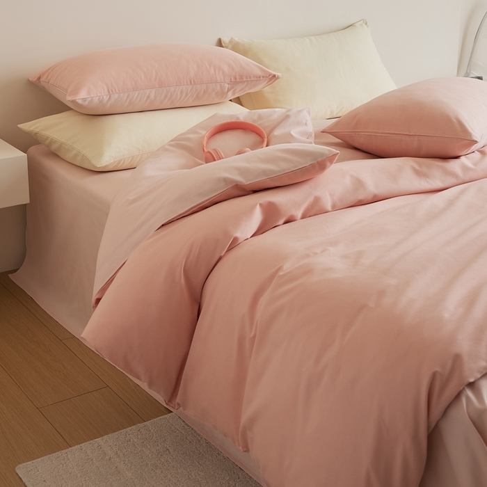 91家纺网 家纺一手货源 找家纺 （总）眷恋家纺 2025新款A类全棉贡缎磨毛双拼色四件套