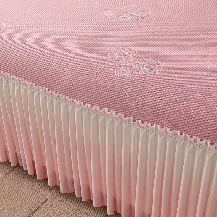 91家纺网 家纺一手货源 找家纺 （总）梵克保罗 2025新款3D冰感床裙渐变色凉席-叶叶生歌