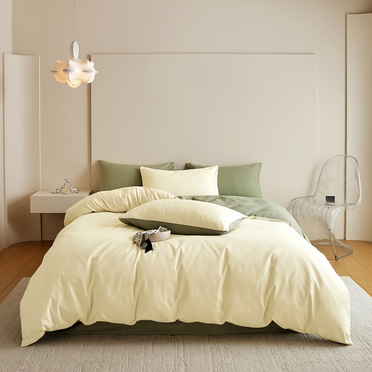 91家纺网 家纺一手货源 找家纺 （总）眷恋家纺 2025新款A类全棉贡缎磨毛双拼色四件套