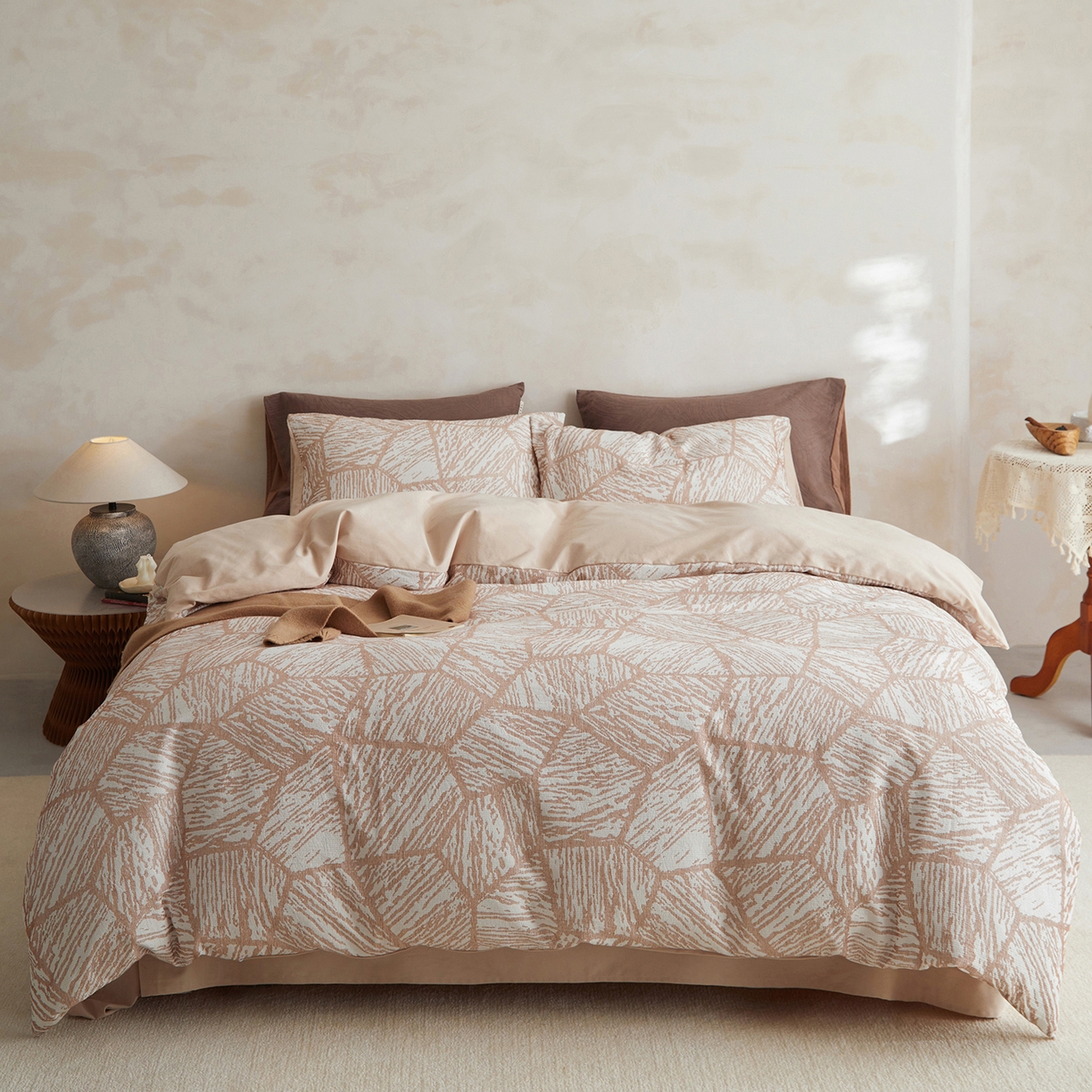 91家纺网 家纺一手货源 找家纺 （总）女子家纺 2025新款全棉提花纯棉加厚磨毛四件套