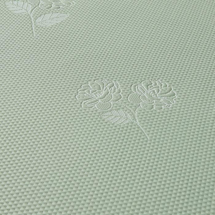 91家纺网 家纺一手货源 找家纺 梵克保罗 2025新款3D冰感床裙渐变色凉席-叶叶生歌 茶花之恋-水绿