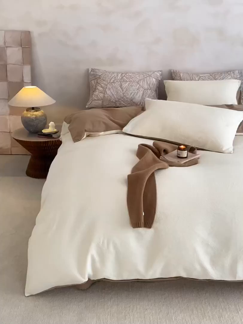 91家纺网 家纺一手货源 找家纺 （总）女子家纺 2025新款全棉提花纯棉加厚磨毛四件套