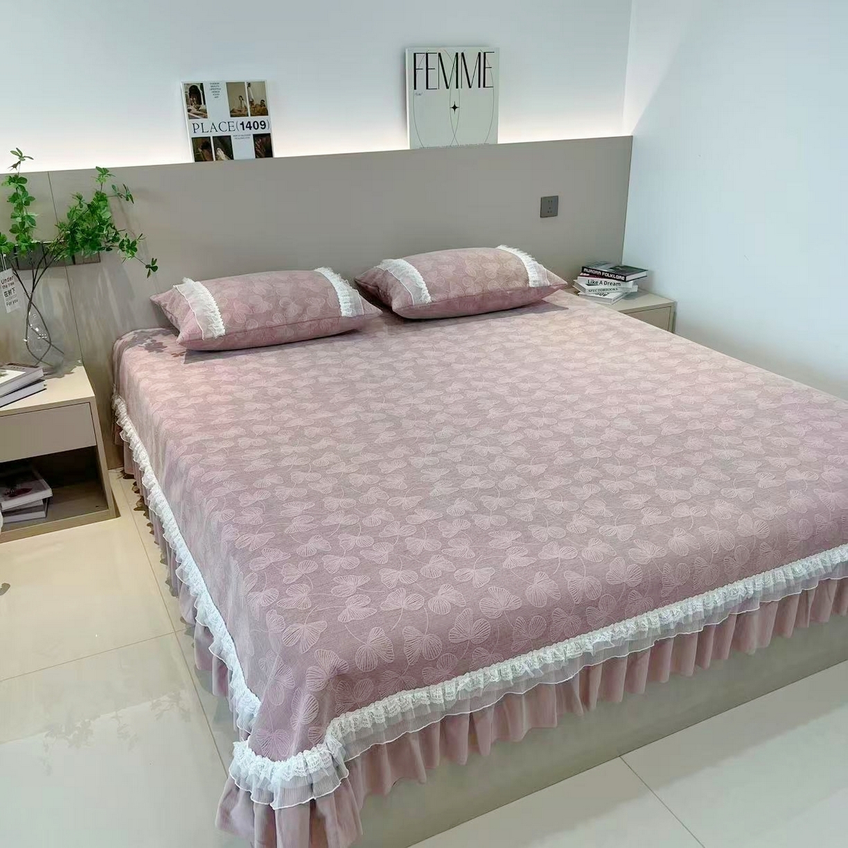 （总）峻杨 2025新款高支雪尼尔大尺寸防滑床用床盖炕单精致高端可定做尺寸-三叶草