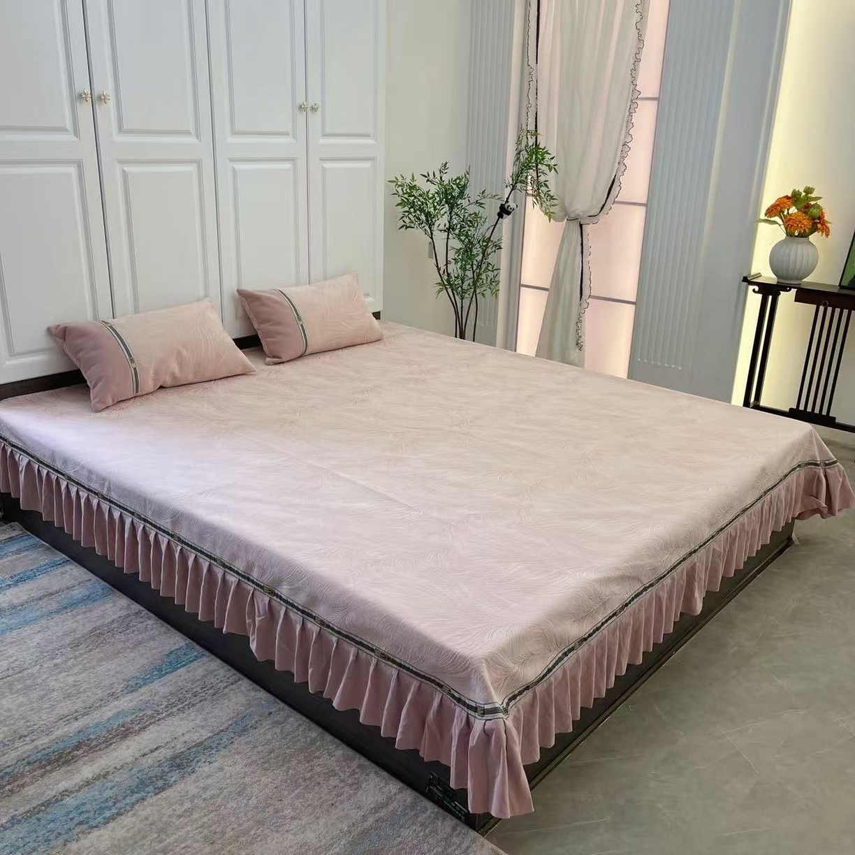 91家纺网 家纺一手货源 找家纺 （总）峻杨 2025新款高支高密雪尼尔柔软亲肤床用床盖炕单高端轻奢四季可用-时光梦境