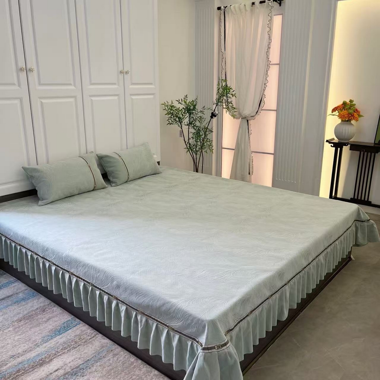 91家纺网 家纺一手货源 找家纺 （总）峻杨 2025新款高支高密雪尼尔柔软亲肤床用床盖炕单高端轻奢四季可用-时光梦境