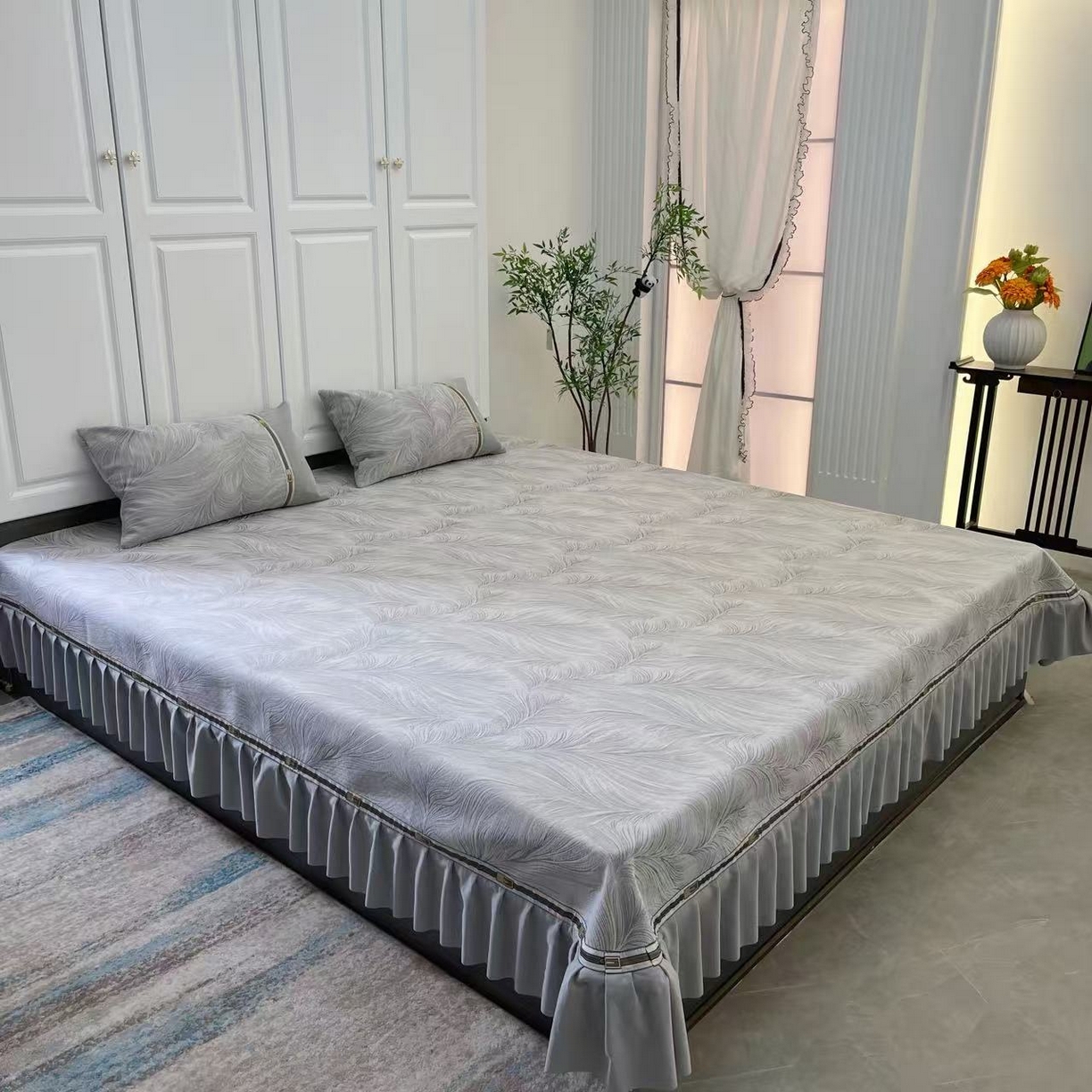 91家纺网 家纺一手货源 找家纺 （总）峻杨 2025新款高支高密雪尼尔柔软亲肤床用床盖炕单高端轻奢四季可用-时光梦境