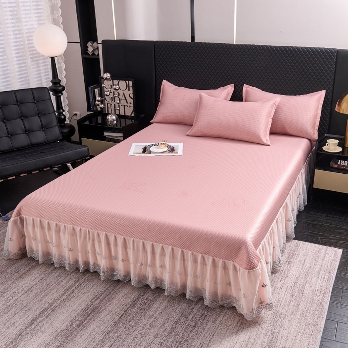 91家纺网 家纺一手货源 找家纺 （总）梵克保罗 2025新款凉感因子母婴级凉感丝豆豆席床裙款