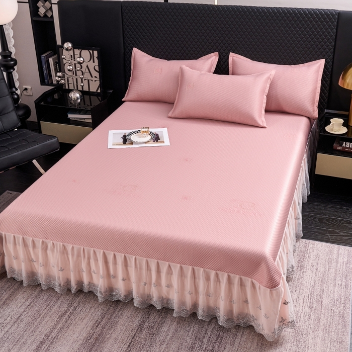 91家纺网 家纺一手货源 找家纺 （总）梵克保罗 2025新款凉感因子母婴级凉感丝豆豆席床裙款