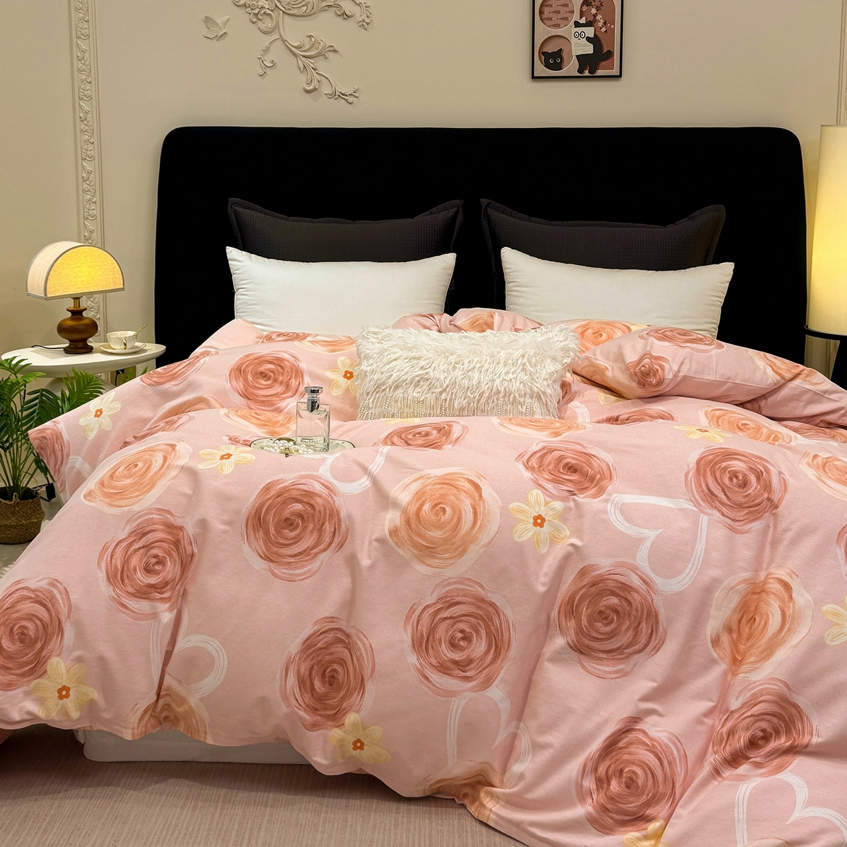 91家纺网 家纺一手货源 找家纺 壹贝家纺 2025新款A类100%全棉纯棉磨毛被套单被套被套单件 浪漫的事