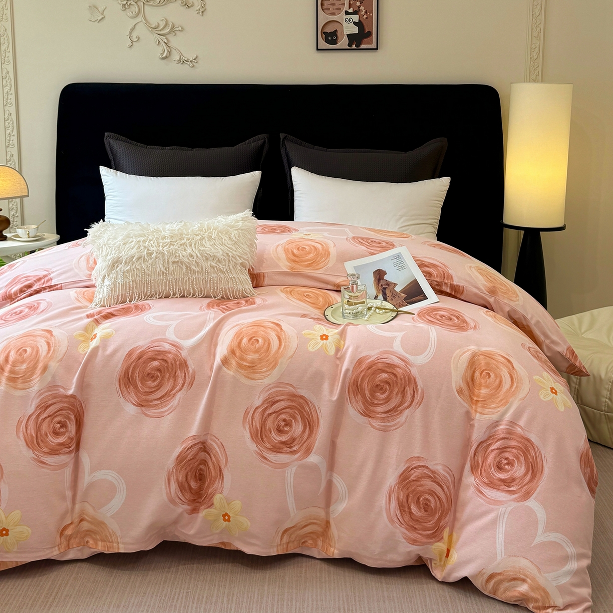 91家纺网 家纺一手货源 找家纺 壹贝家纺 2025新款A类100%全棉纯棉磨毛被套单被套被套单件 浪漫的事