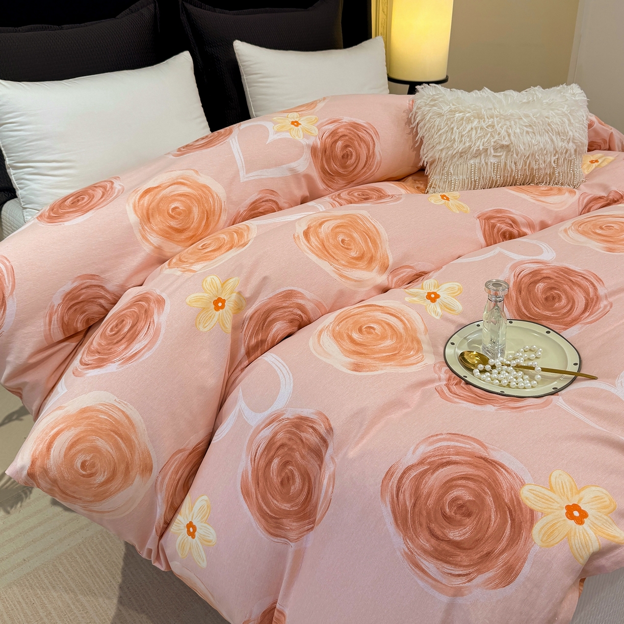 91家纺网 家纺一手货源 找家纺 壹贝家纺 2025新款A类100%全棉纯棉磨毛被套单被套被套单件 浪漫的事