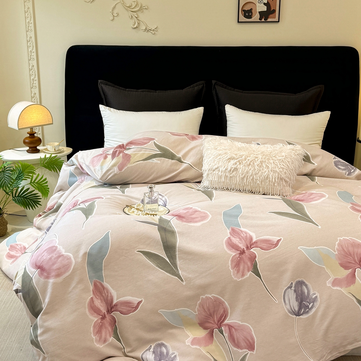 91家纺网 家纺一手货源 找家纺 壹贝家纺 2025新款A类100%全棉纯棉磨毛被套单被套被套单件 奈美