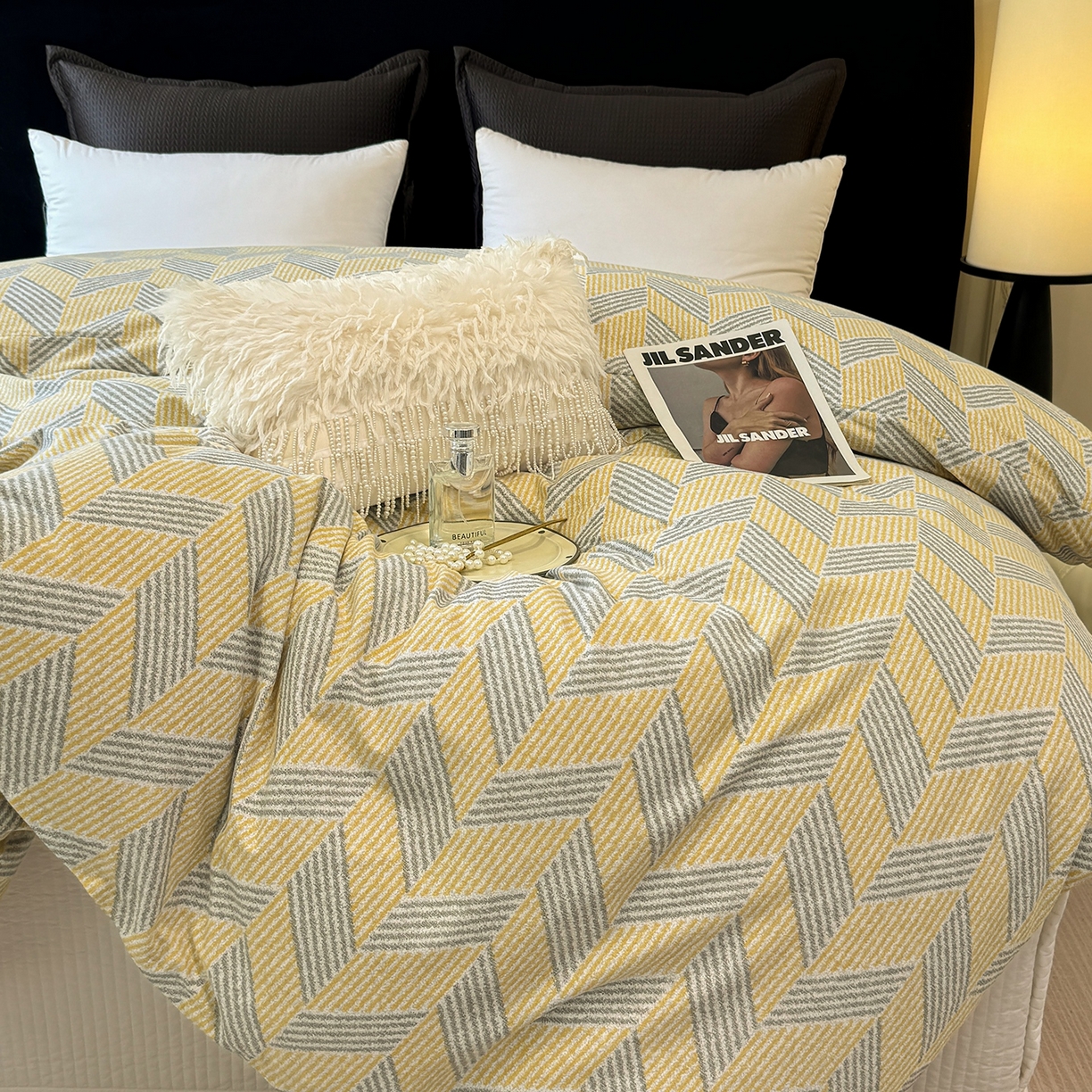 91家纺网 家纺一手货源 找家纺 壹贝家纺 2025新款A类100%全棉纯棉磨毛被套单被套被套单件 施华-灰