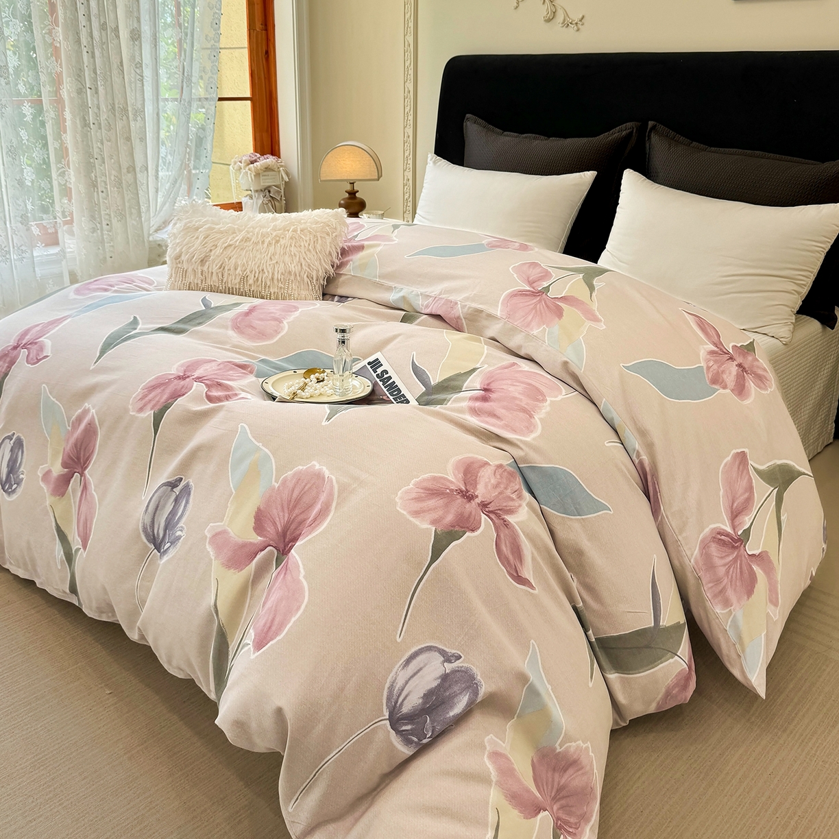 91家纺网 家纺一手货源 找家纺 壹贝家纺 2025新款A类100%全棉纯棉磨毛被套单被套被套单件 奈美