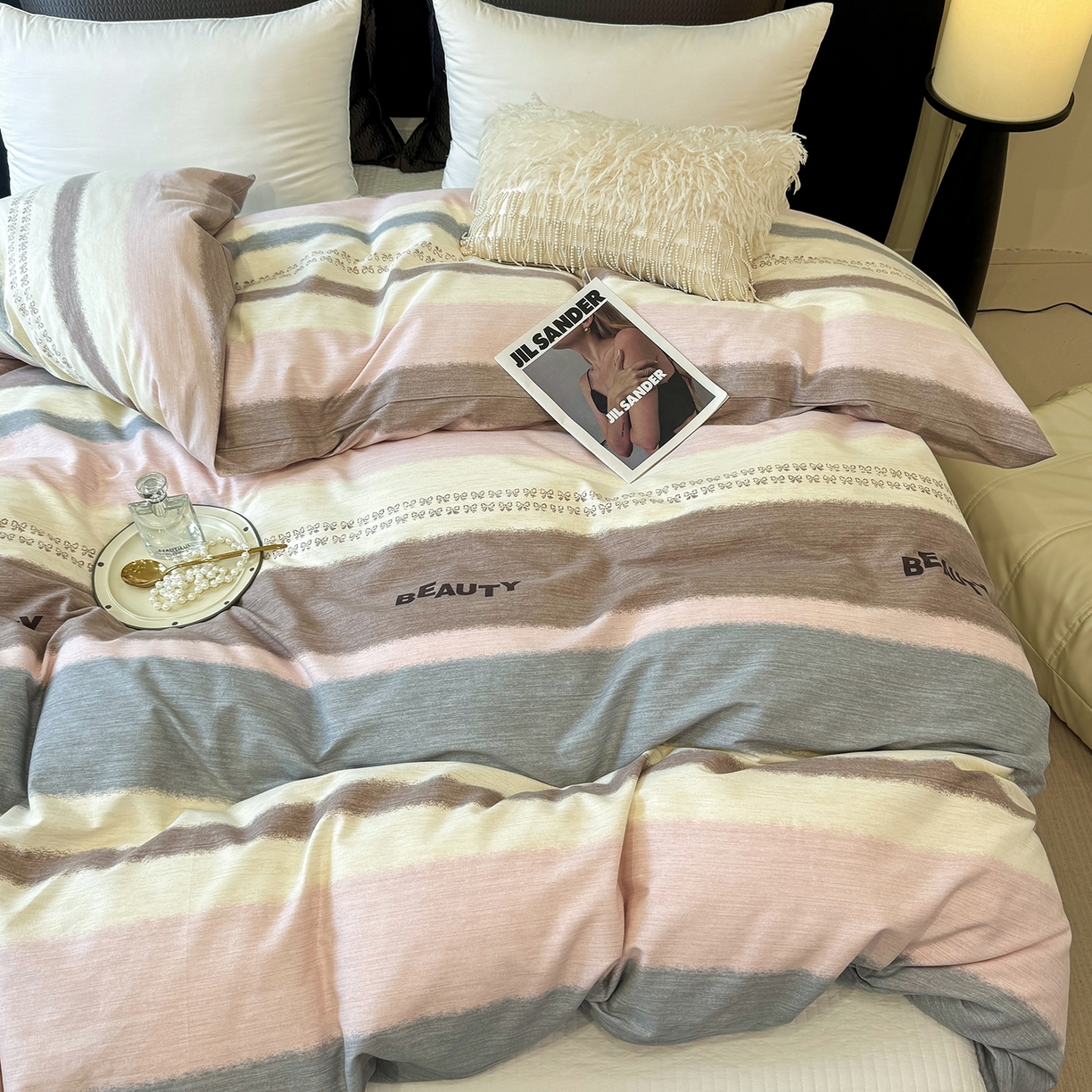 91家纺网 家纺一手货源 找家纺 壹贝家纺 2025新款A类100%全棉纯棉磨毛被套单被套被套单件 信条主义-咖