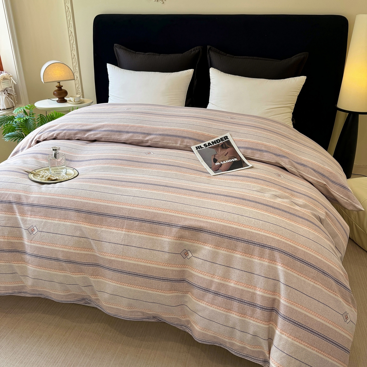 91家纺网 家纺一手货源 找家纺 壹贝家纺 2025新款A类100%全棉纯棉磨毛被套单被套被套单件 凡尔赛-桔