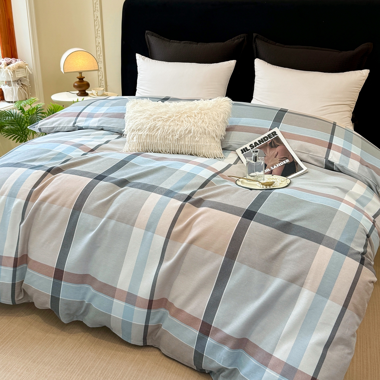 91家纺网 家纺一手货源 找家纺 壹贝家纺 2025新款A类100%全棉纯棉磨毛被套单被套被套单件 布伦特-咖