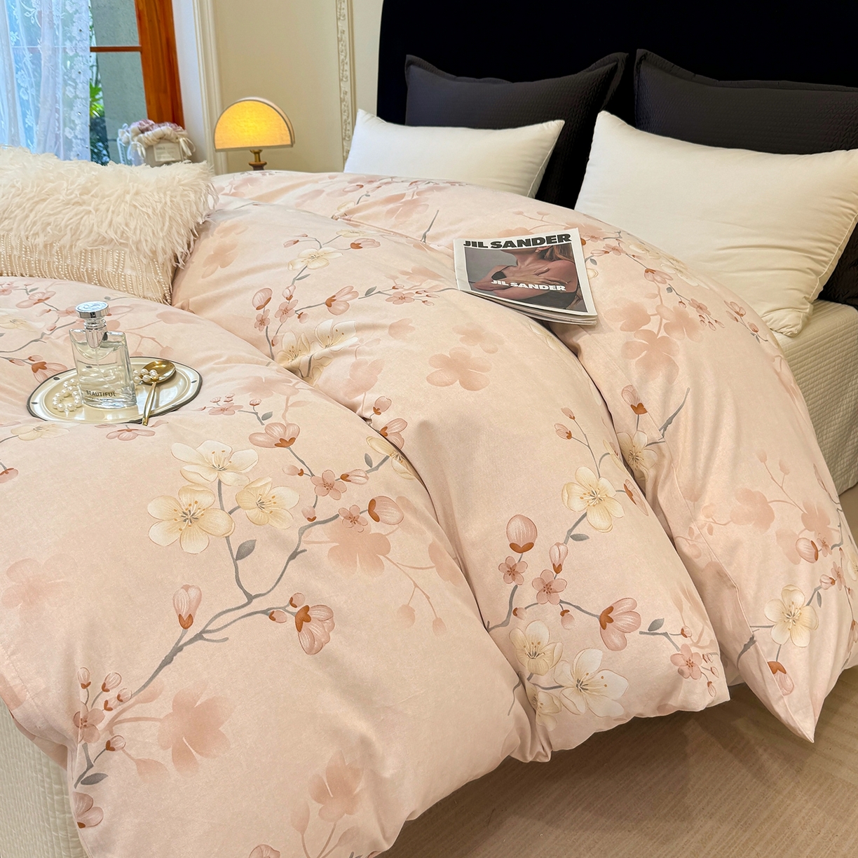 91家纺网 家纺一手货源 找家纺 壹贝家纺 2025新款A类100%全棉纯棉磨毛被套单被套被套单件 十里桃花