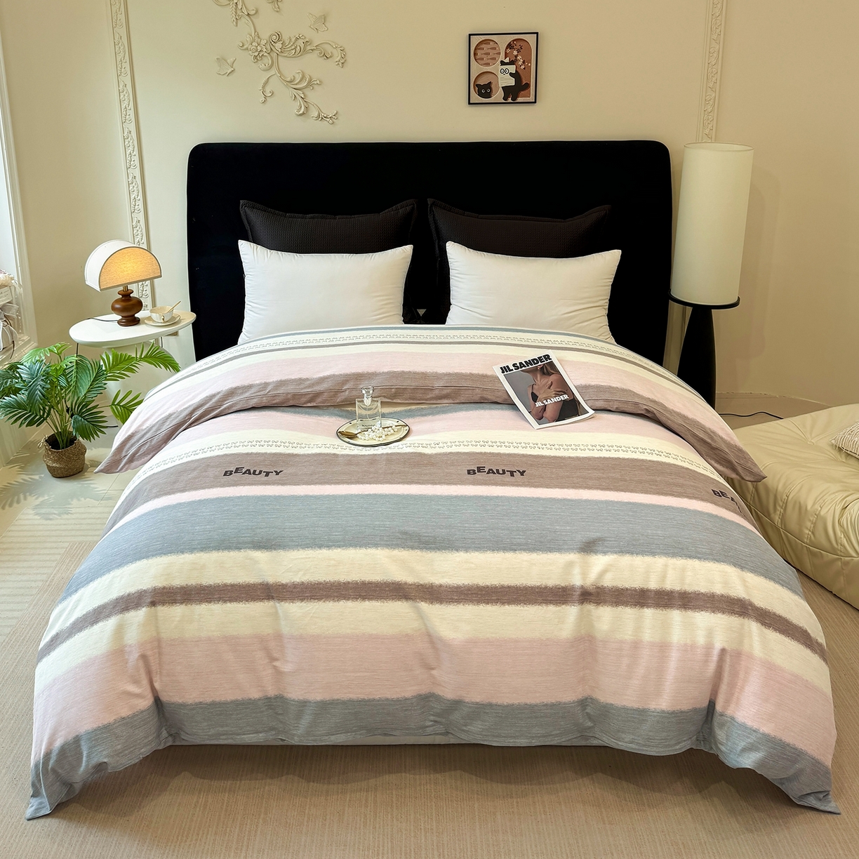 91家纺网 家纺一手货源 找家纺 壹贝家纺 2025新款A类100%全棉纯棉磨毛被套单被套被套单件 信条主义-咖