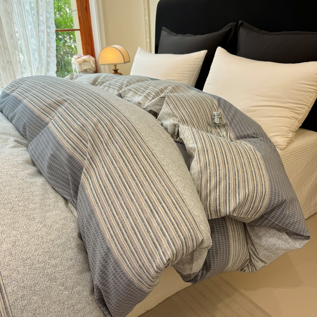 91家纺网 家纺一手货源 找家纺 壹贝家纺 2025新款A类100%全棉纯棉磨毛被套单被套被套单件 亚马-灰