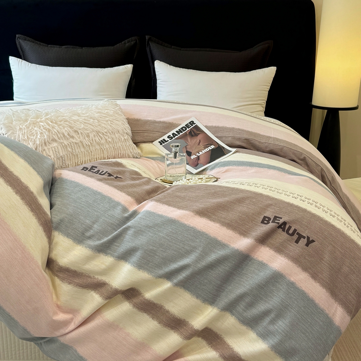 91家纺网 家纺一手货源 找家纺 壹贝家纺 2025新款A类100%全棉纯棉磨毛被套单被套被套单件 信条主义-咖