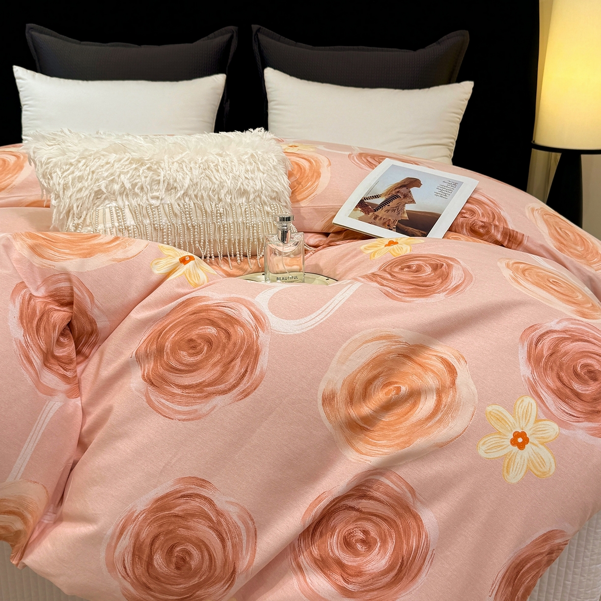 91家纺网 家纺一手货源 找家纺 壹贝家纺 2025新款A类100%全棉纯棉磨毛被套单被套被套单件 浪漫的事