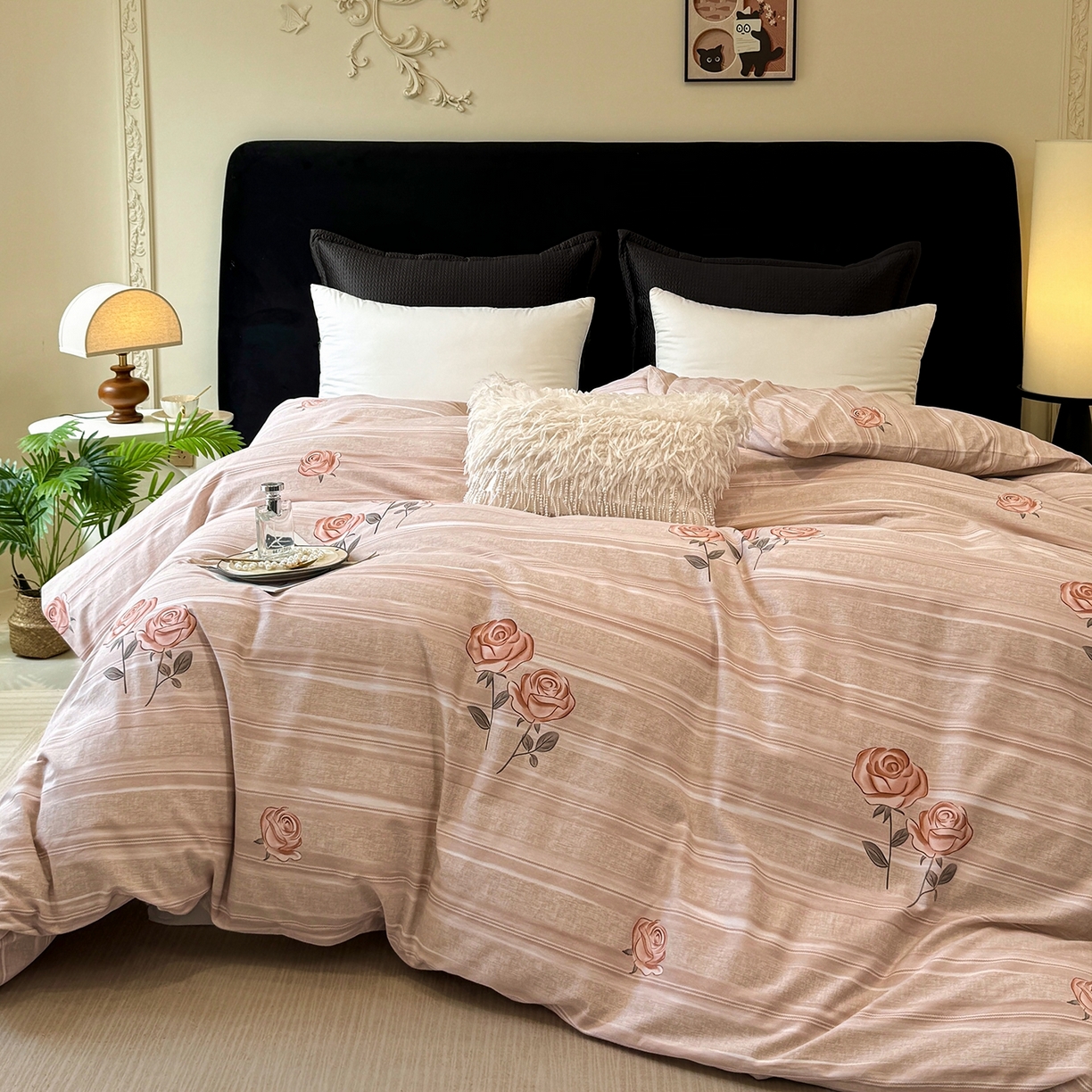 91家纺网 家纺一手货源 找家纺 壹贝家纺 2025新款A类100%全棉纯棉磨毛被套单被套被套单件 暗香