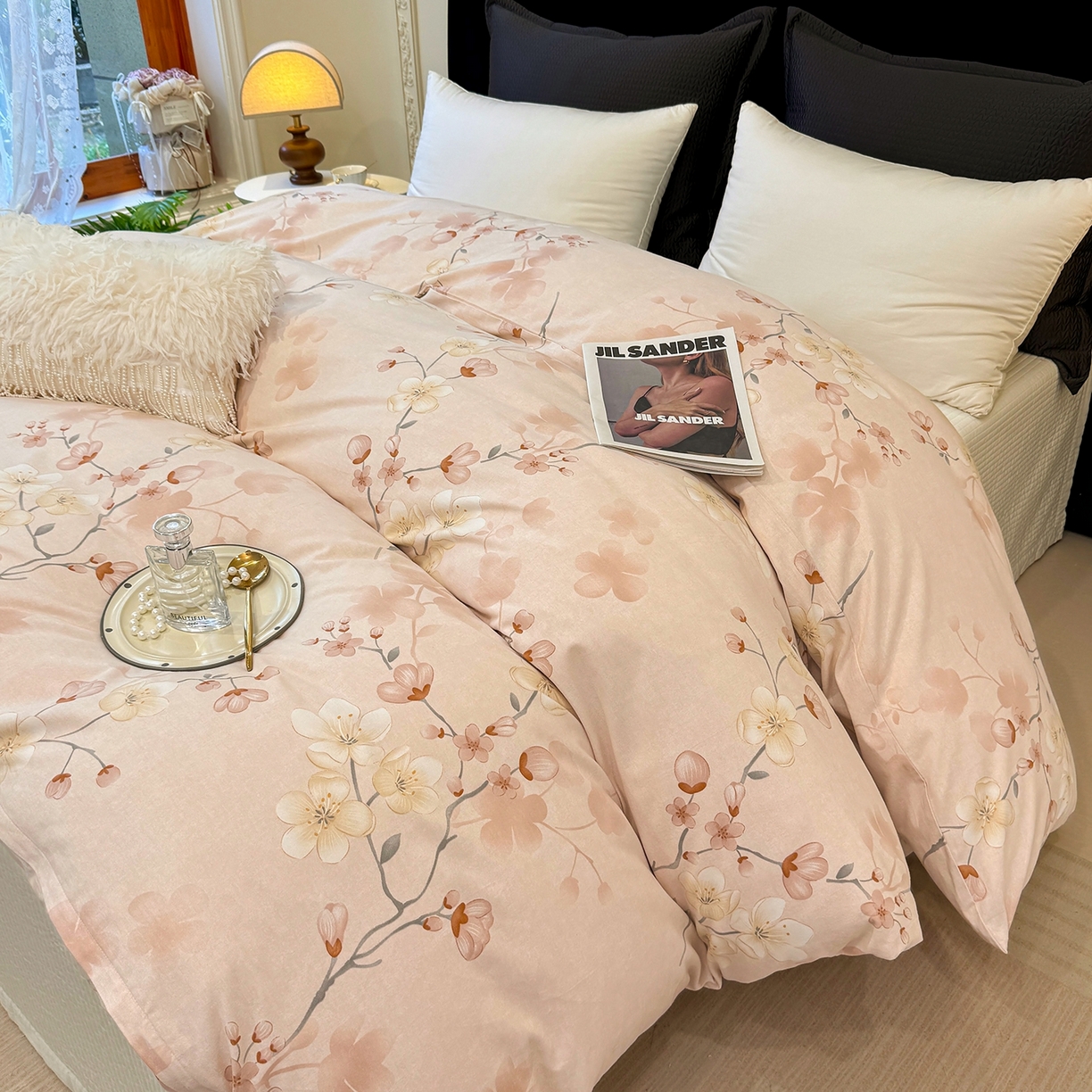 91家纺网 家纺一手货源 找家纺 壹贝家纺 2025新款A类100%全棉纯棉磨毛被套单被套被套单件 十里桃花