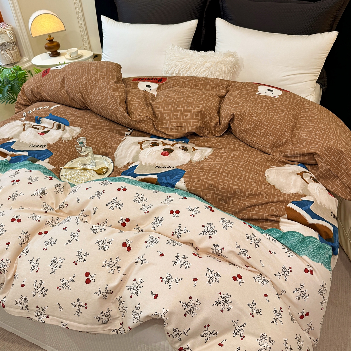 91家纺网 家纺一手货源 找家纺 壹贝家纺 2025新款A类100%全棉纯棉磨毛被套单被套被套单件 凯宝-咖