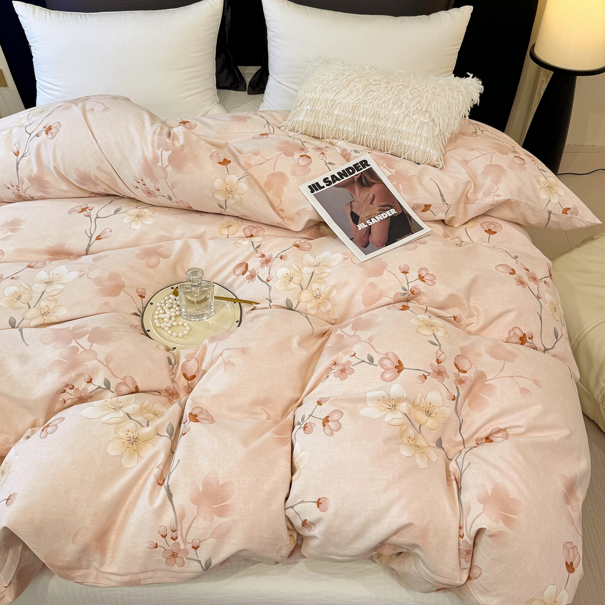 91家纺网 家纺一手货源 找家纺 壹贝家纺 2025新款A类100%全棉纯棉磨毛被套单被套被套单件 十里桃花