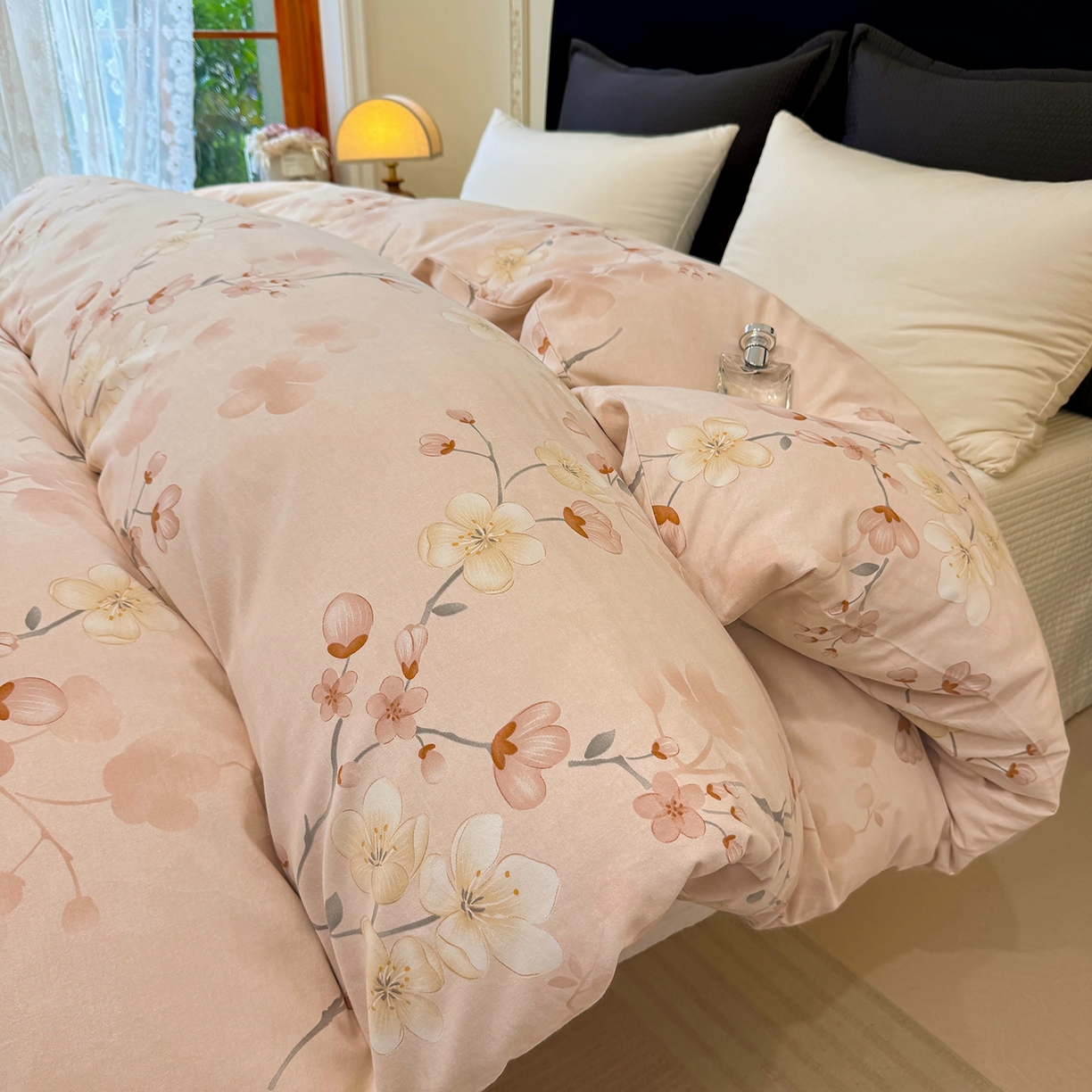 91家纺网 家纺一手货源 找家纺 壹贝家纺 2025新款A类100%全棉纯棉磨毛被套单被套被套单件 十里桃花